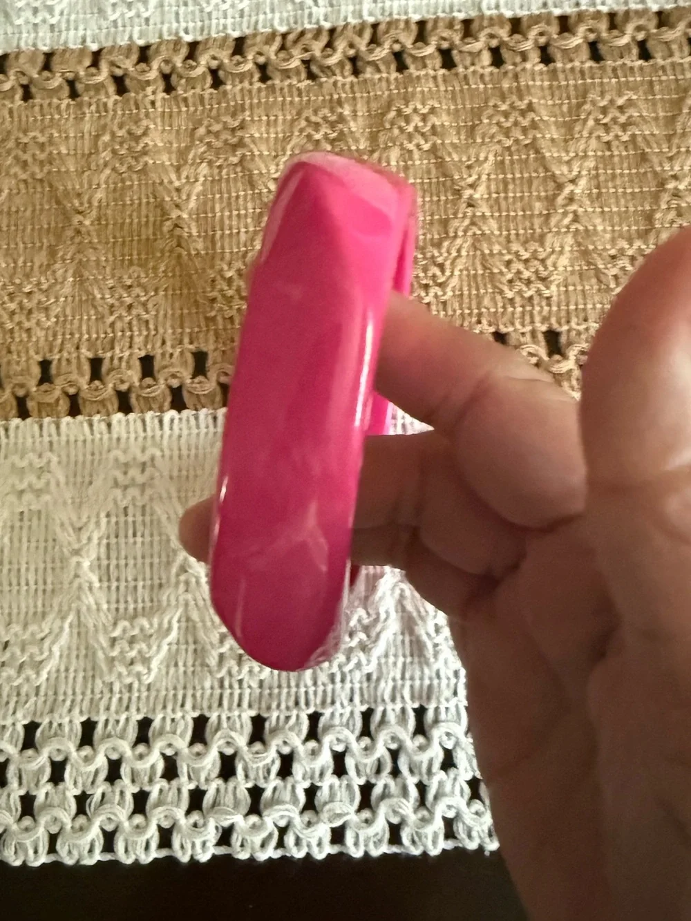 Bangle Bracelet - Hot Pink Resin